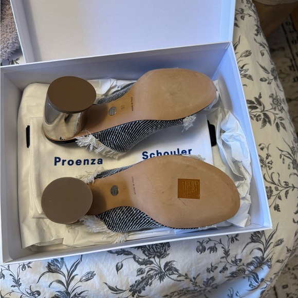 Proenza Schouler block heels fringe slide woven size 37 - Picture 4 of 4